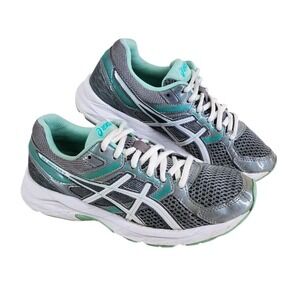 Asics Gel-contend 3 Running Shoes Womens 6 Gray Green Gym Athletic T5G5Q READ